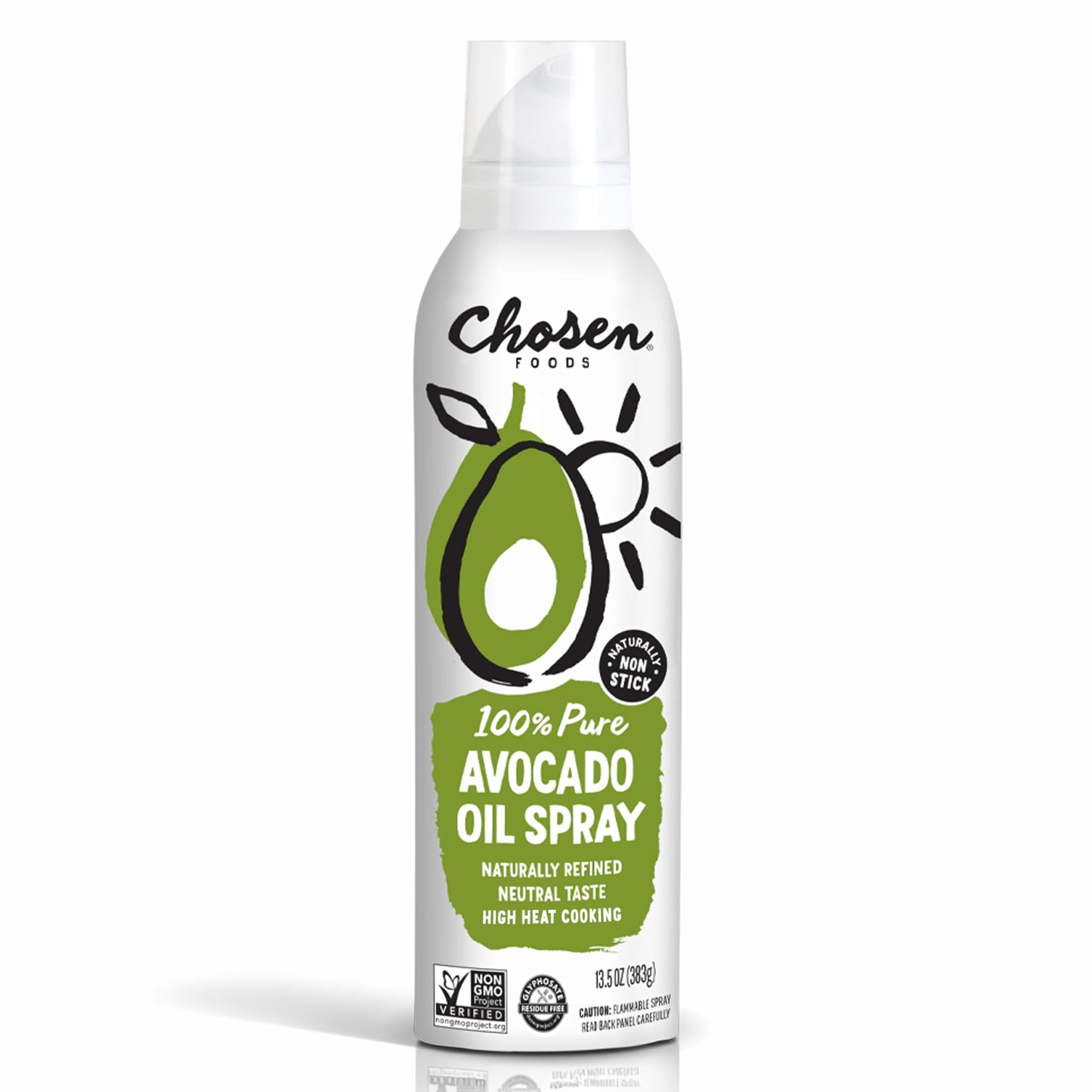 Chosen Foods Avocado Oil Spray, 13.5 Oz - All Purpose Cooking Spray made with 100% pure avocados - Non-GMO, Gluten-Free, Keto Friendly - (Pack Of 1)