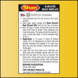 Shan Karachi Beef Biryani Recipe and Seasoning Mix 2.11 oz (60g) - Spice Powder for Hot and Spicy Beef Pilaf - Suitable for Vegetarians - Airtight Bag