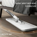 Hands-Free Self Wringing Flat Mop - Microfiber Floor Cleaning Tool with Washable Pads, Scrub Brush, Squeegee (1 Mop+6 Pads+1 Brush+1 Glass Wiper)