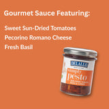 DeLallo Sun-Dried Tomato Basil Pesto Sauce, Made with Sweet Sun-Dried Tomatoes, Fresh Basil and Pecorino Romano Cheese, 6.35 oz Jar, (2 Pack)