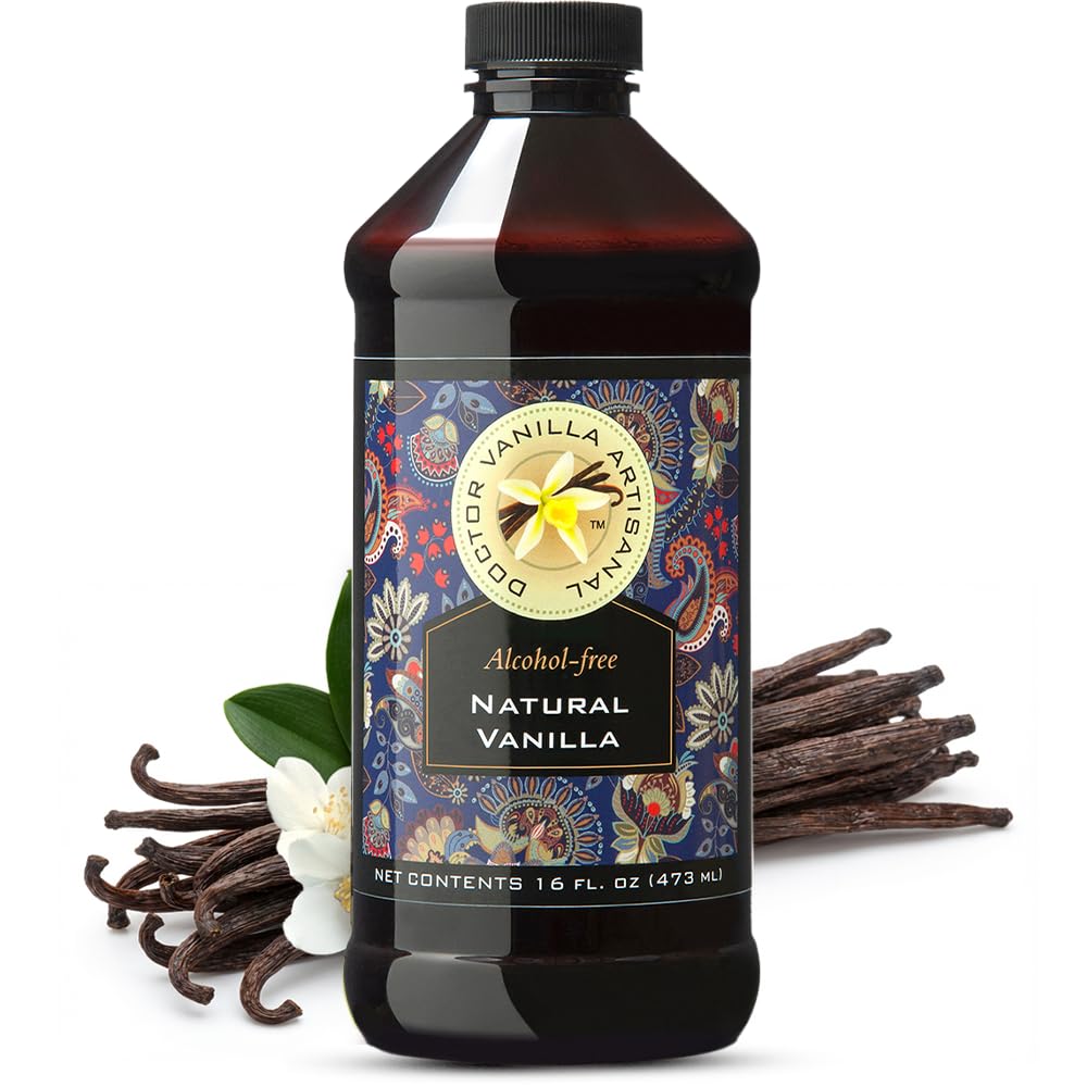 Natural Vanilla Alcohol?Free Flavor, 16 fl oz - Madagascar Bourbon vanilla, 100% natural, sugar?free, GMO?free, gluten?free, vegan, paleo, keto