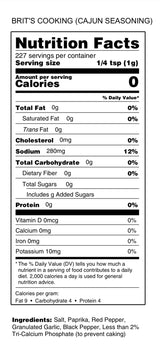 Britscookin - Cajun Seasoning 8 oz, Pack of 1