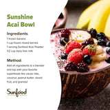 Sunfood Superfoods Organic Acai Powder - Dried Acai Berry Powder Mix for Smoothie Bowls & Drinks, Fruit Source of Antioxidants, Gluten Free, USDA