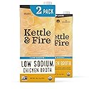 Low Sodium Chicken Broth - Pack of 2 - Organic Cooking Stock, Real Bones Not Powder, Protein, Keto, Paleo, GF, Whole 30 Diet Friendly, Natural Soup