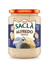SACLA Alfredo Sauce with Truffle | Creamy Italian White Pasta Sauce with Italian Cheese & Gourmet Truffle | 14.5 oz Glass Jar | Imported from Italy