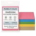 Purely Calm - Swedish Cloth 6 Pack for Kitchen, Eco-Friendly Reusable Dish Towels, Absorbent and Odor-Free Cleaning Cloths for Home