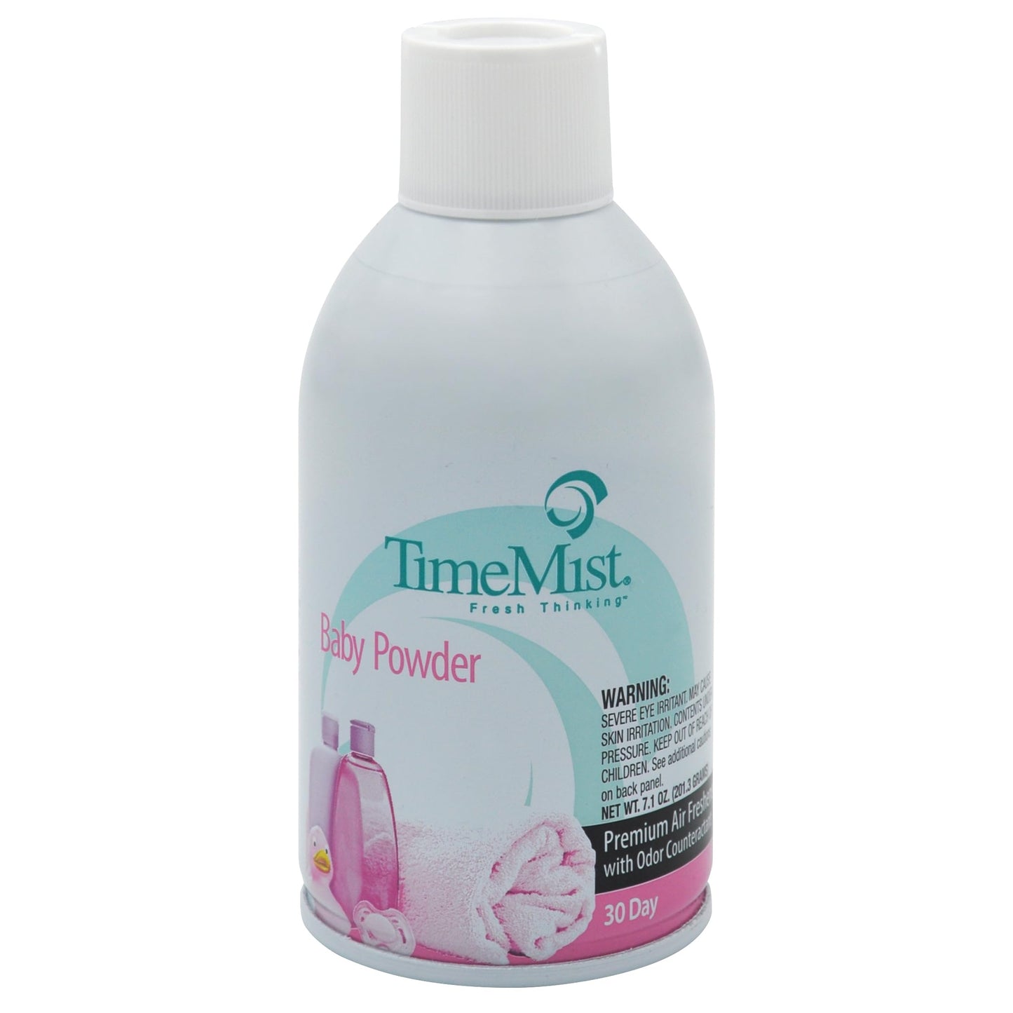 TimeMist Premium Metered Air Freshener Refills - Baby Powder - 7.1 oz (Case of 12) 1042686 - Lasts Up To 30 Days and Neutralizes Tough Unwanted Odors