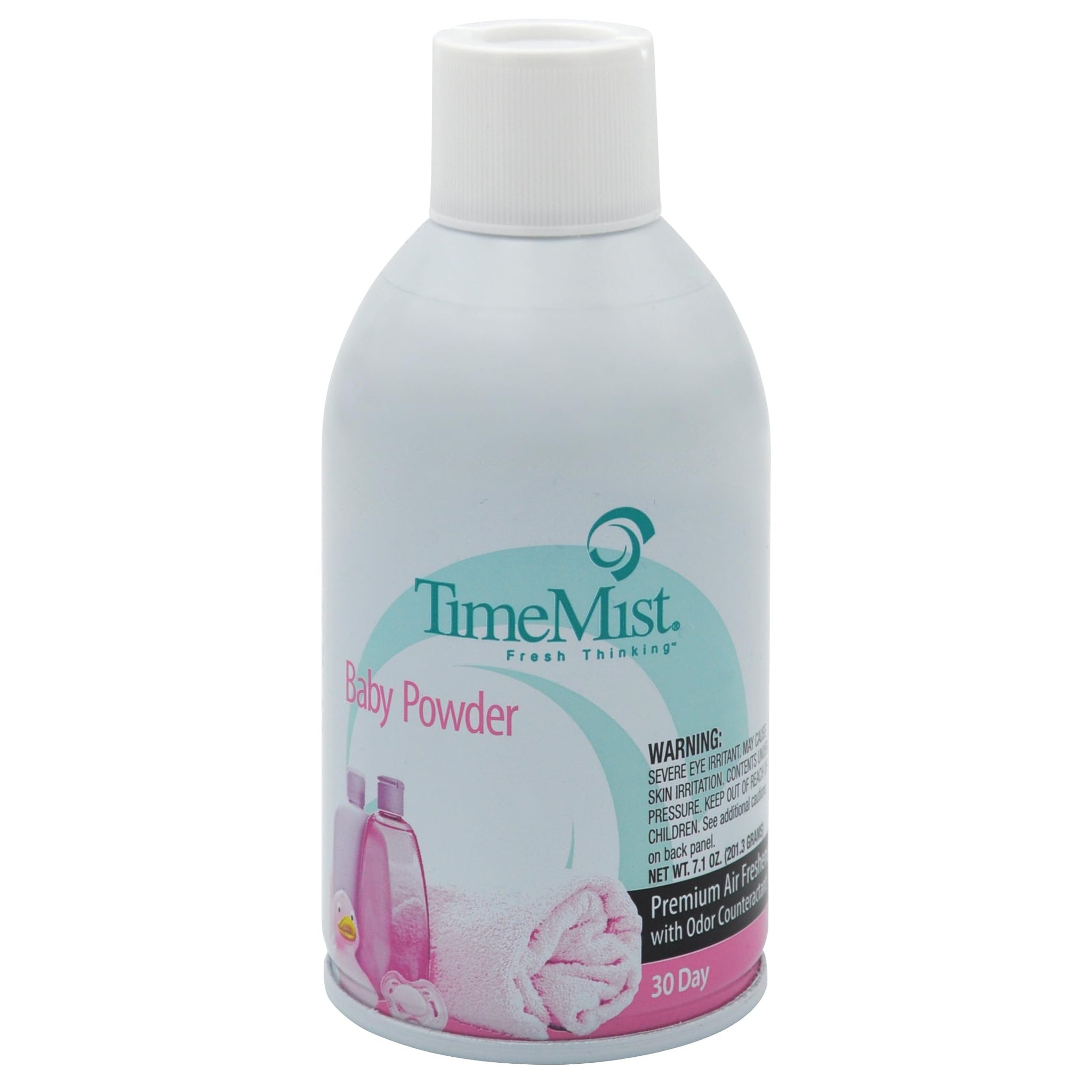 TimeMist Premium Metered Air Freshener Refills - Baby Powder - 7.1 oz (Case of 12) 1042686 - Lasts Up To 30 Days and Neutralizes Tough Unwanted Odors