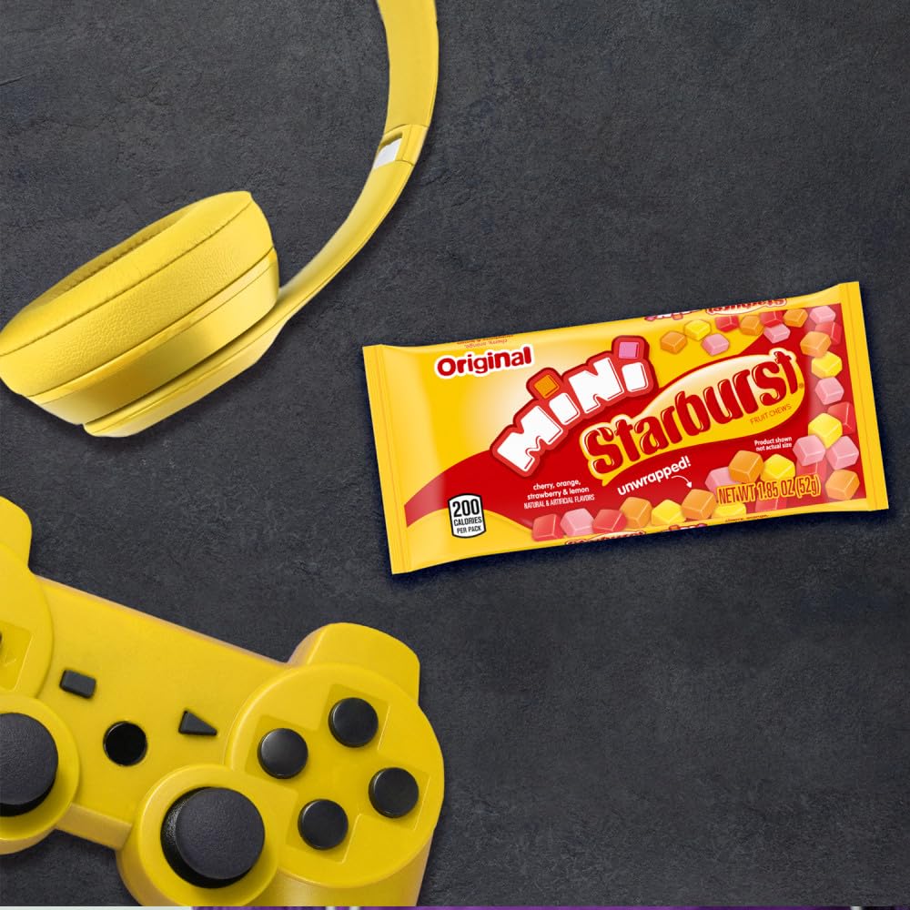 Starburst Minis Original Candy Fruit Chews, 24 x 1.85 oz, Strawberry, Cherry, Orange, Lemon Flavor Candies