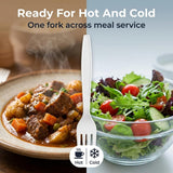Plastimade White Plastic Forks, 500 Count - Extra Heavyweight Disposable Forks, BPA-Free Bulk Plastic Cutlery for Parties, Weddings, Catering