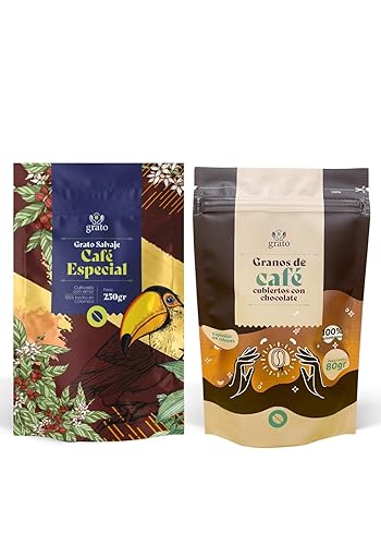 Grato Specialty Coffee Kit - Ground (250g) + Chocolate-Covered Beans (80g) | Premium Colombian Coffee & Gourmet Snack