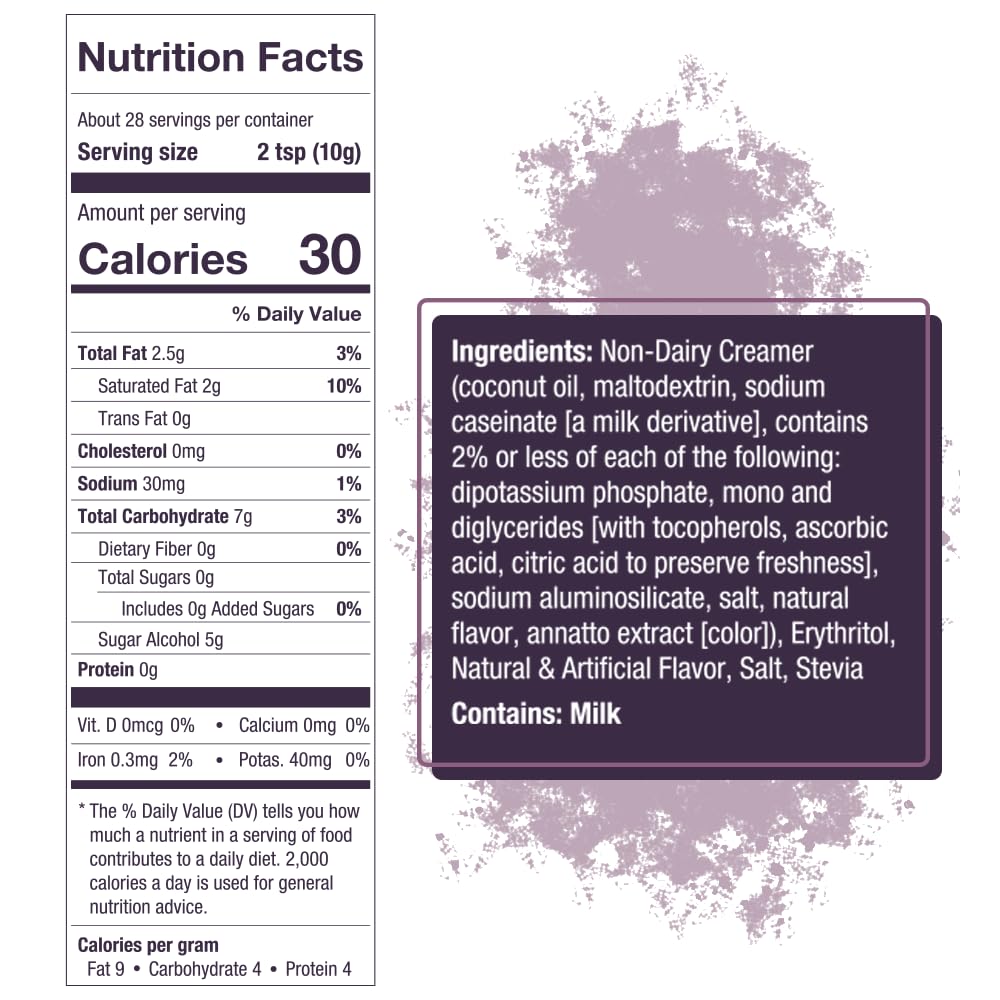 5 SPARROWS Healthy Sugar-Free Coffee Creamer Powder (White Chocolate) - Stevia-Sweetened, Zero Sugar - Keto-Friendly Flavored Drink Mix, 10 oz