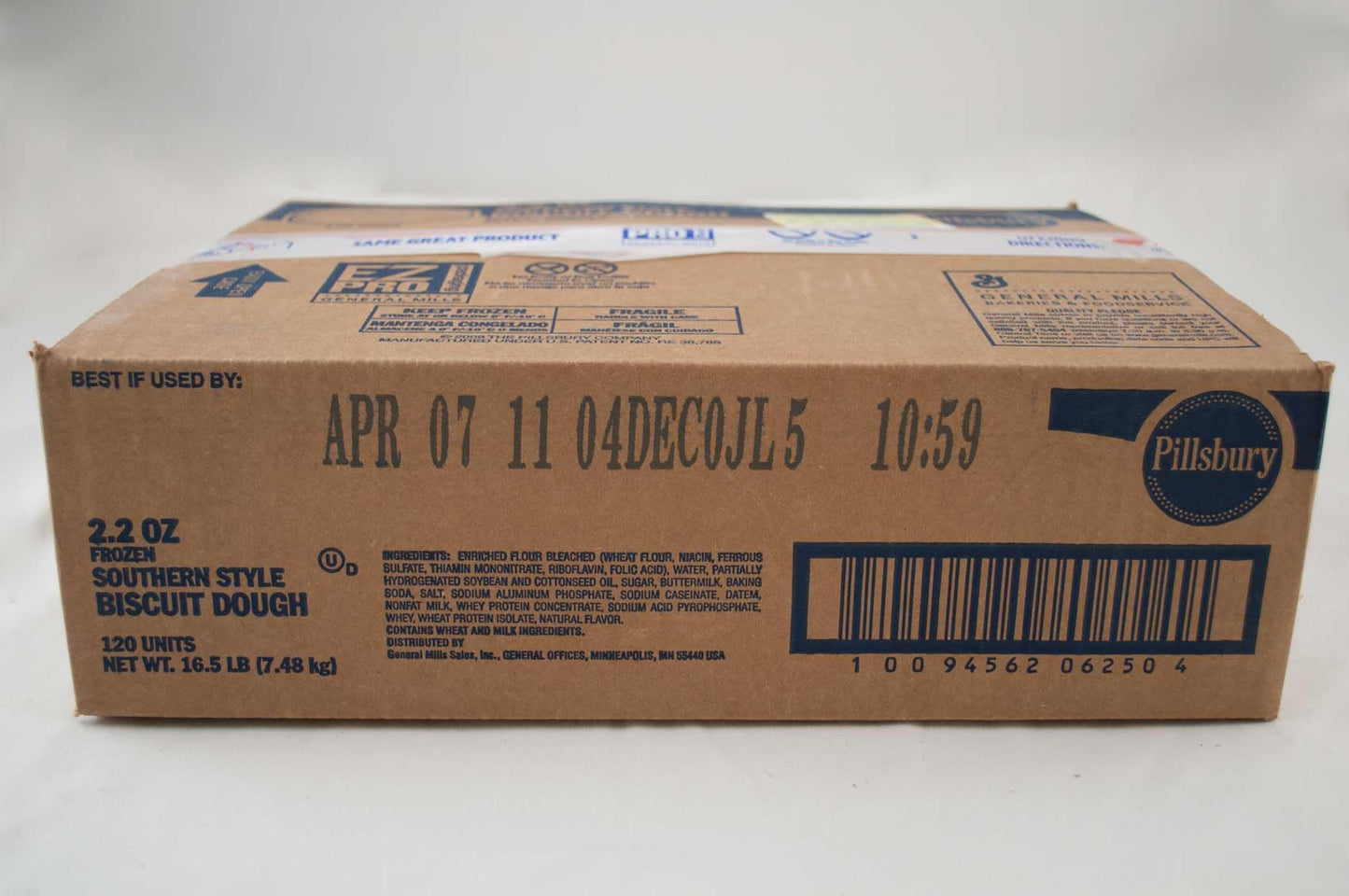 General Mills Pillsbury Unbaked Southern Style Biscuit Dough, 2.2 Ounce - 120 per case.