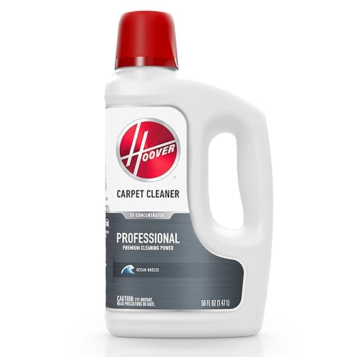Hoover Prime Professional Carpet Cleaner Solution, 50 oz., Ocean Breeze Scent, Powerful Carpet Shampoo Solution, Remove Tough Stains from Carpet