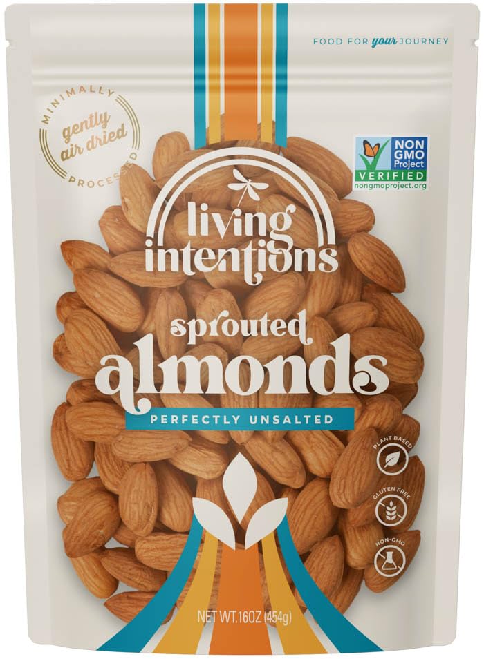Living Intentions Sprouted Unsalted Almonds, 16 OZ