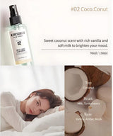 W.Dressroom No.02 Coco.Conut Dress & Living Clear Perfume (2.36 oz) - Fresh Scent for Clothes, Fabrics, Carpets & Rooms, Natural Odor Eliminator