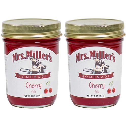 Mrs. Miller's Amish Homemade Cherry Jelly 2 Pack - 9 Ounces Each Jar
