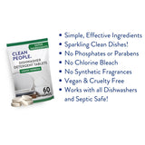 The Clean People Dishwasher Tablets - Cuts Grease & Rinses Sparkling Clean - Residue-Free - Phosphate Free Dishwashing Tablets (60 Count, Lemon