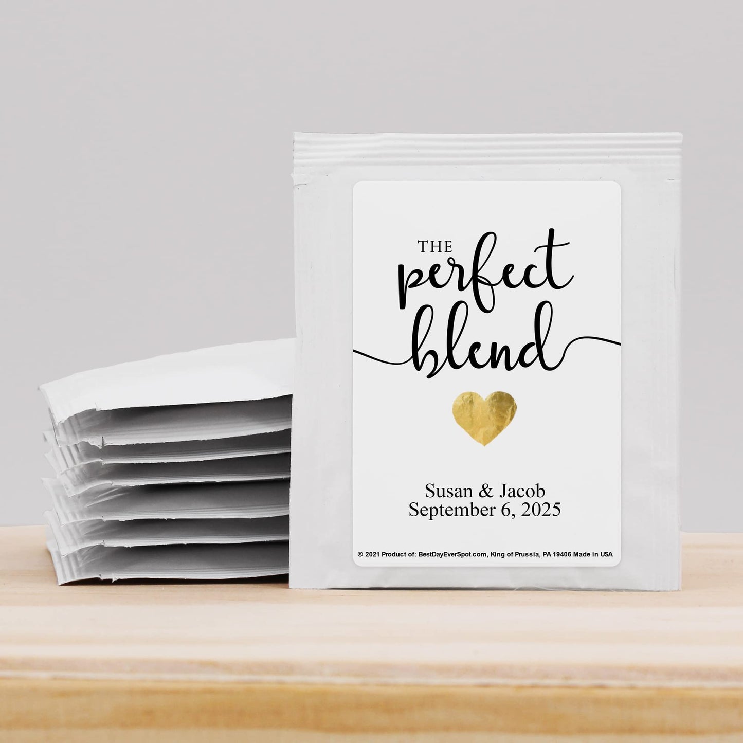 Best Day Ever Spot Tea Party Favors, Gold Heart Personalized Tea Bags, Bridal Shower Tea Bag Favors, Tea Wedding Favor, Tea Favors, Bridal Shower