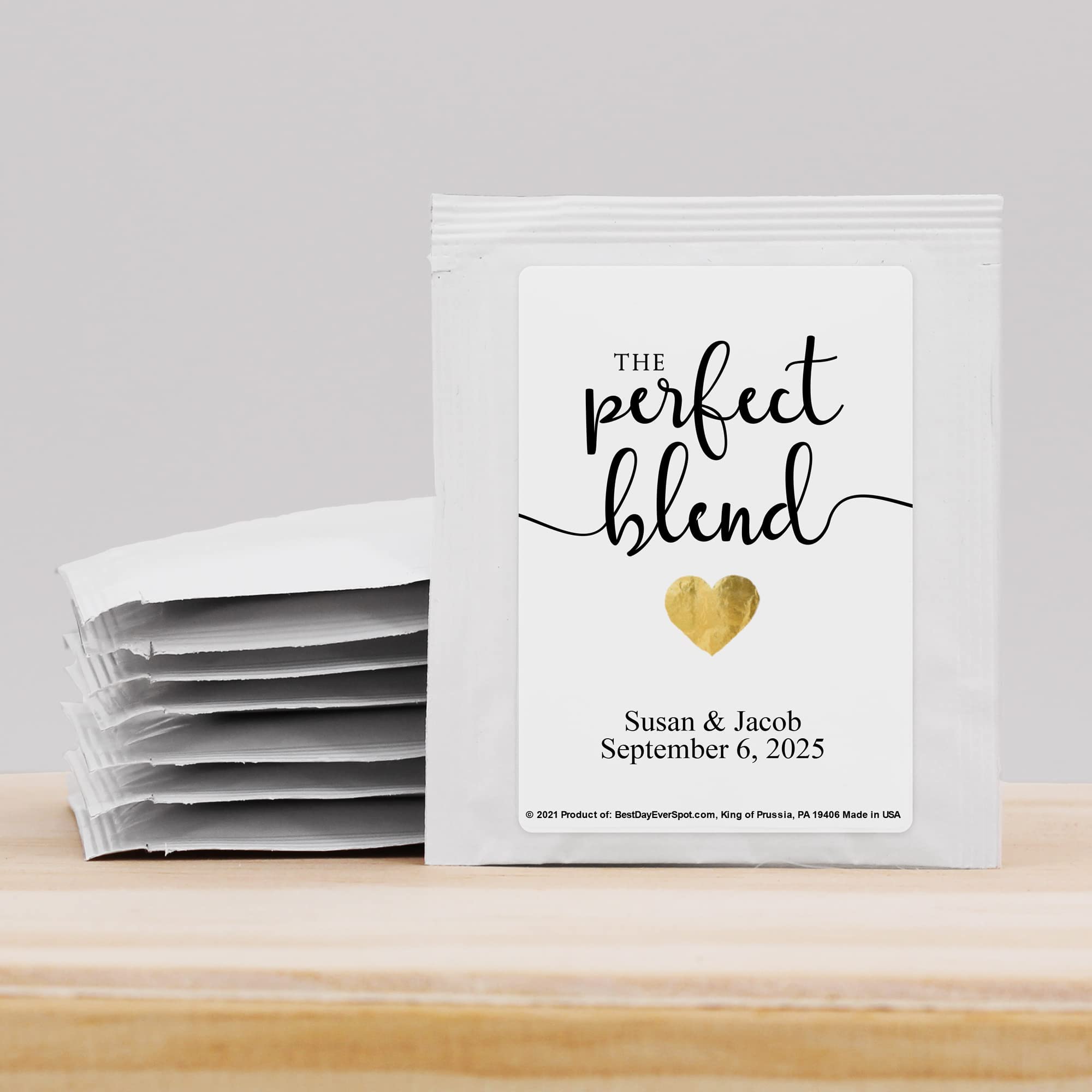 Best Day Ever Spot Tea Party Favors, Gold Heart Personalized Tea Bags, Bridal Shower Tea Bag Favors, Tea Wedding Favor, Tea Favors, Bridal Shower
