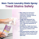 Truly Free Laundry Stain Remover Spray for Clothes - Removes Tough, Dried-In Stains on Whites & Colors -Natural Ingredients - Gentle Yet Powerful