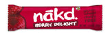 Nakd Bars, Berry Delight Raw Fruit and Nuts, Gluten Free, Vegan, 18 Count