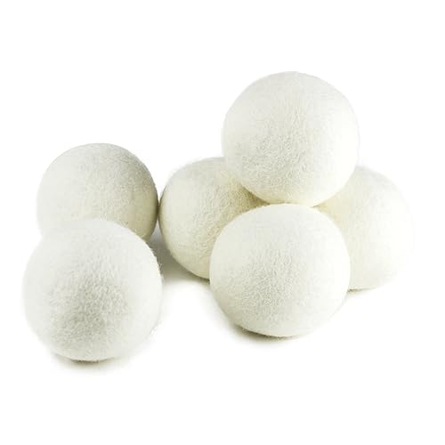 (Upgraded) SnugPad XL Size Wool Dryer Balls Natural Fabric Softener & 100% Organic Premium New Zealand Wool, Reduce Wrinkles & Save Time, Baby Safe