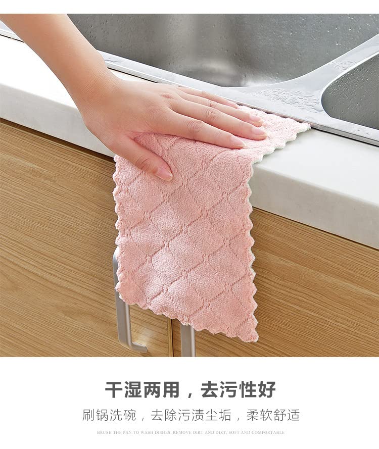 Nobu 12PCS Super Absorbent Microfiber Kitchen Dish Cloth High-efficiency Tableware Household Cleaning Towel Kitchen Tools Gadgets