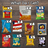 Assorted Chips Variety Pack - 50 Count Snack Box with Potato Chips, Pretzels, Popcorn, and Crunchy Snacks - Individually Wrapped for School, Office