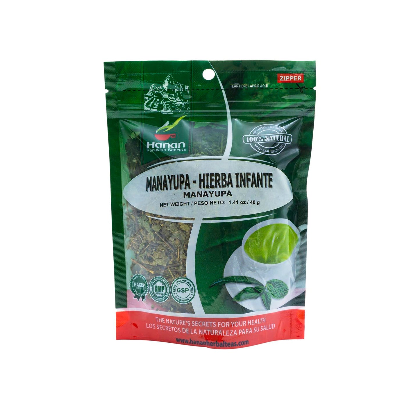 Hanan Peruvian Secrets Manayupa - Liver Cleanse Detox & Repair - 100% Natural Desmodium Molliculum 1.41oz - 40g (Single Pack)