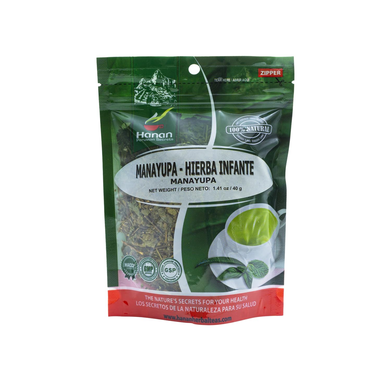 Hanan Peruvian Secrets Manayupa - Liver Cleanse Detox & Repair - 100% Natural Desmodium Molliculum 1.41oz - 40g (Single Pack)