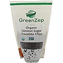 Coconut Sugar Organic Chocolate Chips for Baking, 4 Simple Ingredients, Dairy Free, Soy Free, Gluten Free Dessert, Non GMO, Vegan, Healthy Caffeine Free Substitute for Chocolate, Perfect for Snacks, 16 Ounce 1 Pound Bag, By GreenZep