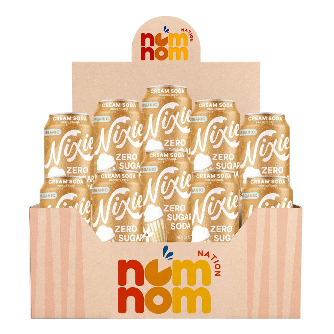 Nixie Soda Zro Sgr Crm Soda Og - 12 fl oz Can Cream - Pack of 12 - Prebiotic Inspired Alternative to Cola Root Beer Ginger Ale and Orange with a
