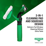 Unger Commerical VisaVersa Window Cleaning Washer and Squeegee Pro Tool 14”/35cm - 2-in-1 Design with Microfiber Pad for Window Cleaners - VV350