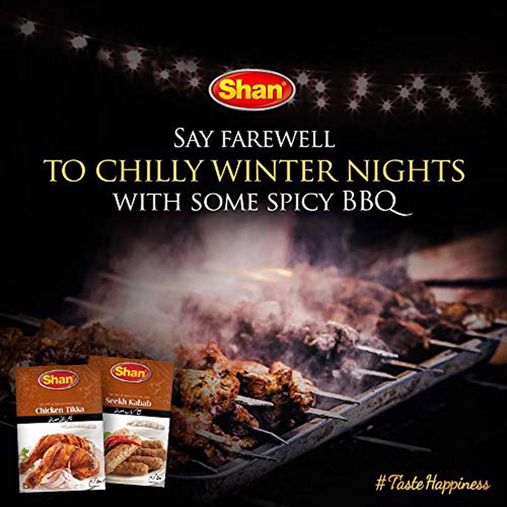 Shan Bihari Kabab Recipe and Seasoning Mix 1.76 oz (50g) - Spice Powder for Tender Barbecue Meat Strips - Suitable for Vegetarians - Airtight Bag in