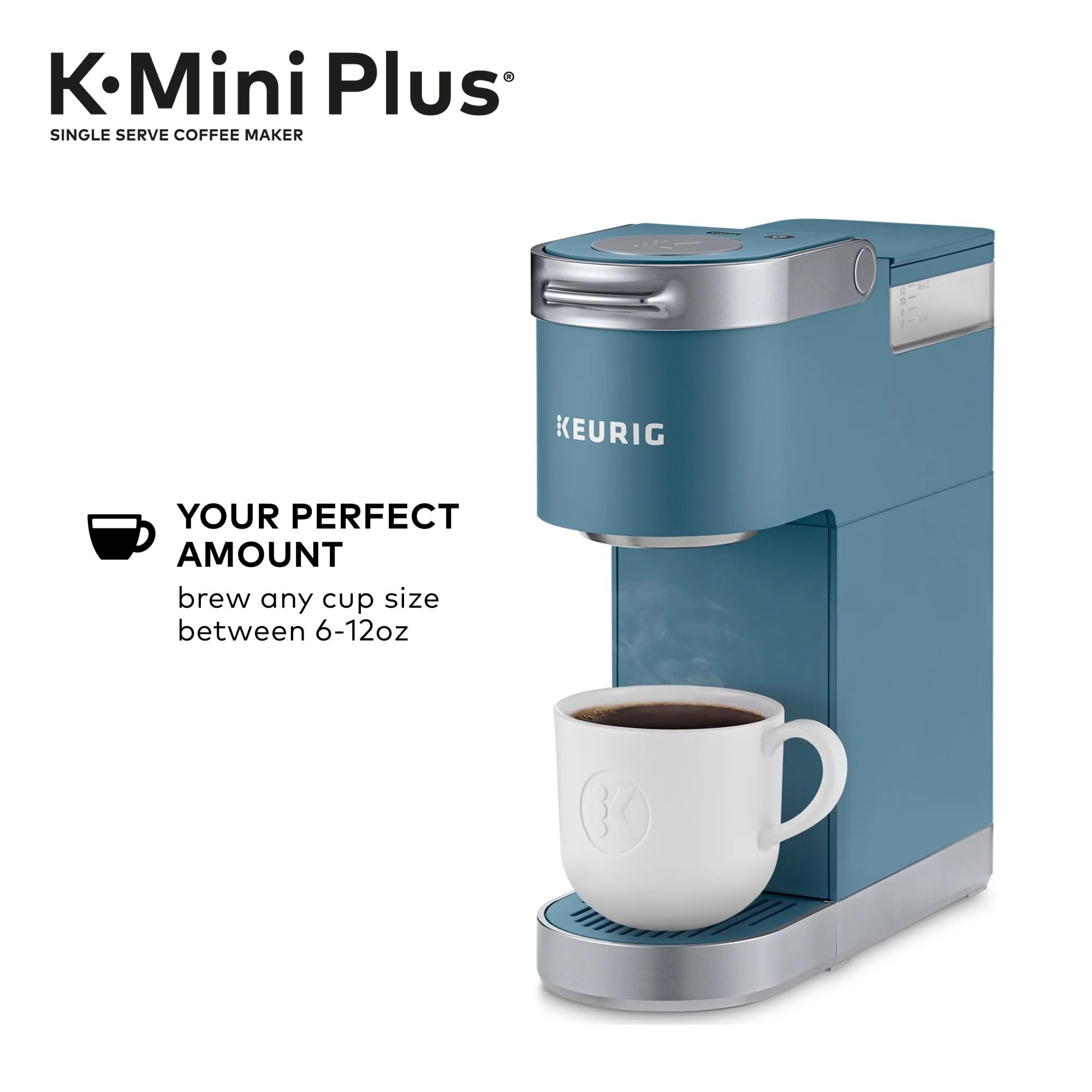 Keurig K-Mini Plus Maker Single Serve K-Cup Pod Coffee Brewer, Comes with 6 to 12 Oz. Brew Size, Storage, and Travel Mug Friendly, Cardinal Red