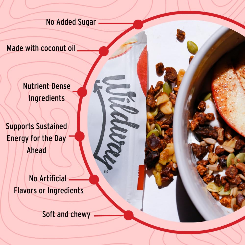 Wildway Keto Granola | Apple Cinnamon | Grain-Free, Certified Gluten-Free Cereal | Vegan, Low Carb | No Sugar Added | Paleo-Friendly | Non-GMO Fruit