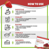 Organic Freeze Dried Strawberry Powder 8 oz | USDA Certified | Vegan Vitamin Food | Natural Organic Fruit Powder