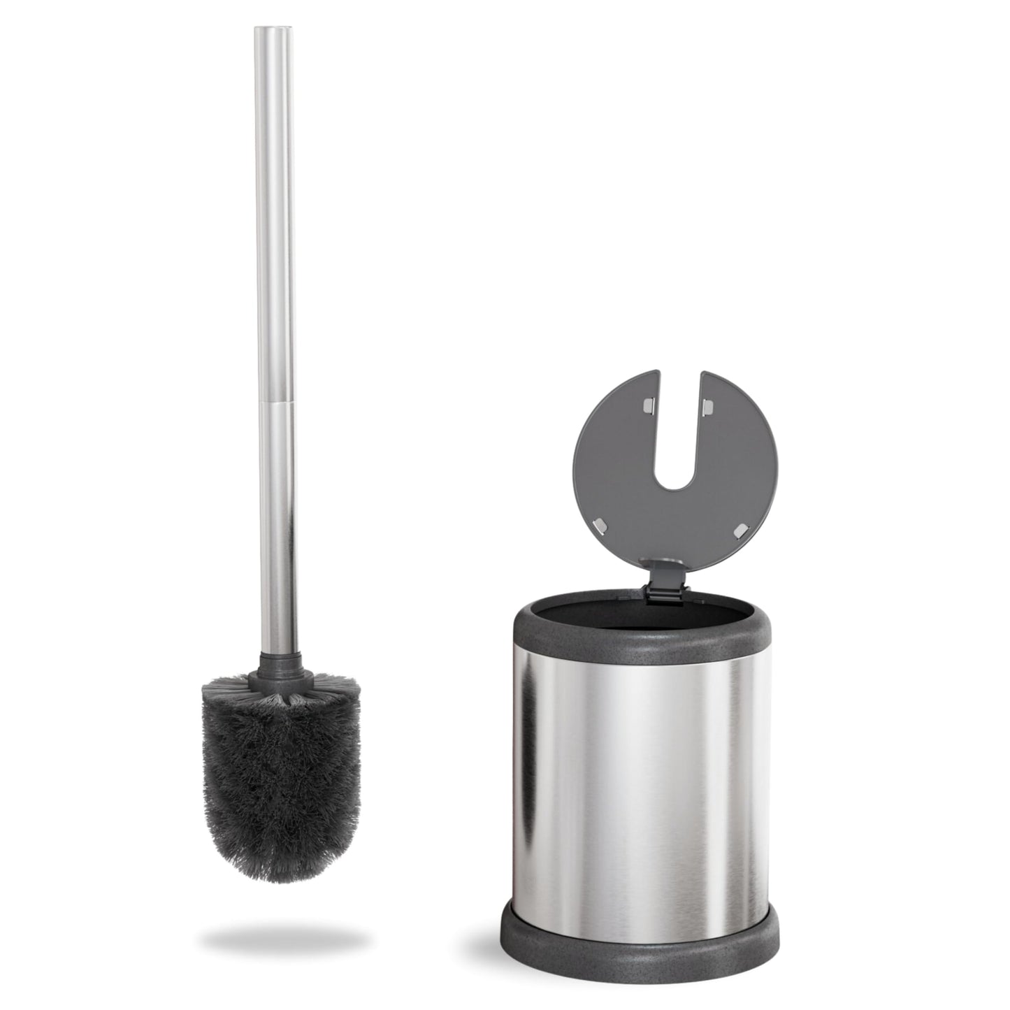 ToiletTree Products Toilet Brush with Lid - Sleek Toilet Bowl Brush and Holder - Toilet Scrubber Brush Set with Heavy-Weight Base - Lidded Toilet Bowl
