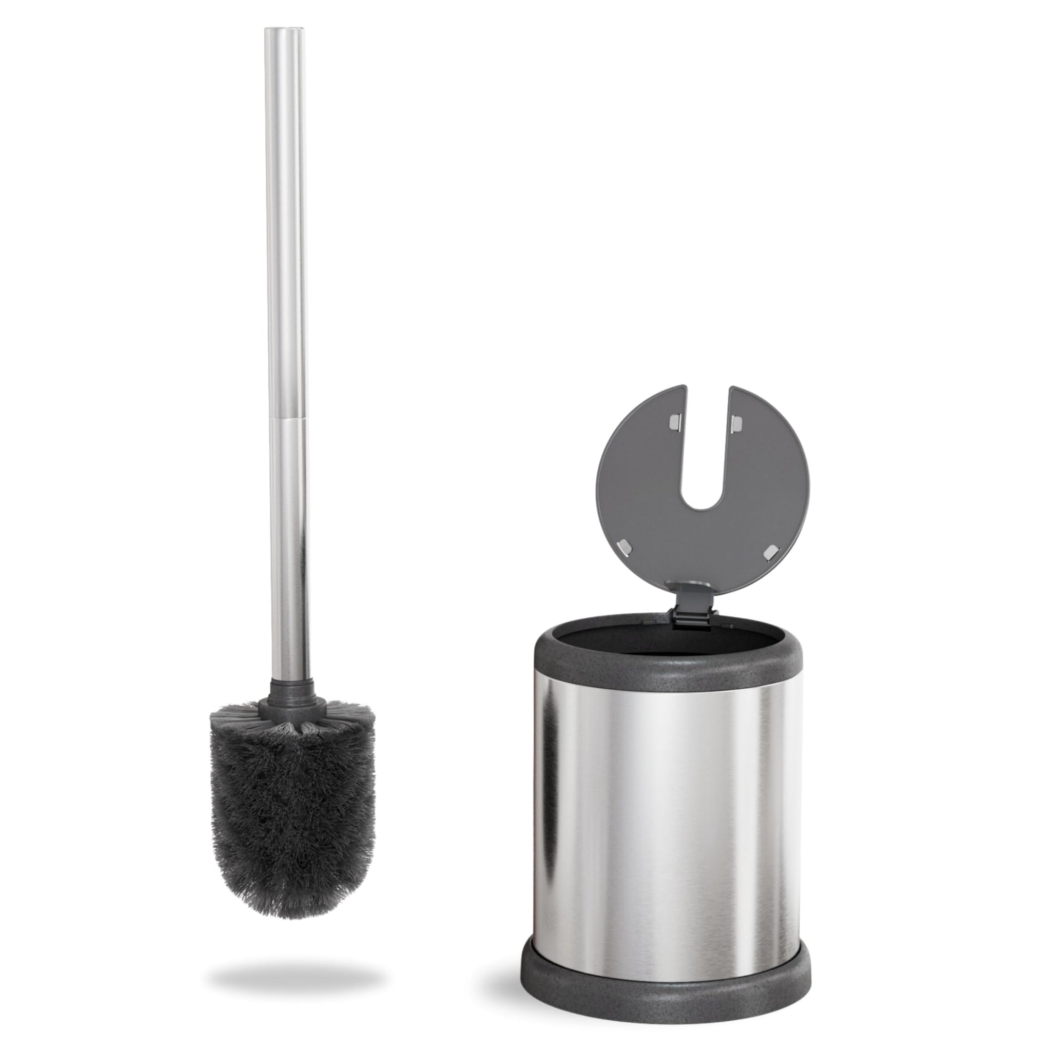 ToiletTree Products Toilet Brush with Lid - Sleek Toilet Bowl Brush and Holder - Toilet Scrubber Brush Set with Heavy-Weight Base - Lidded Toilet Bowl