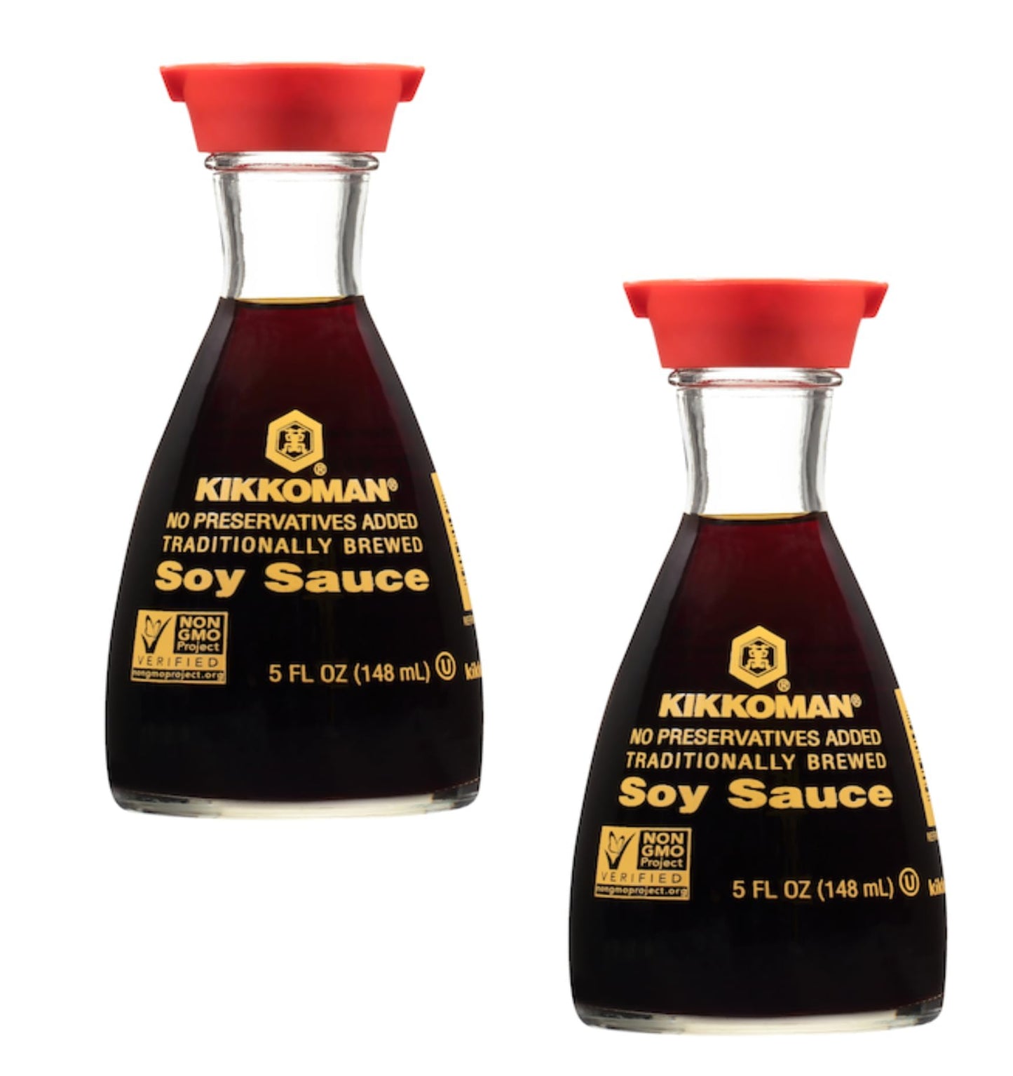 Kikkoman Soy Sauce - Pack of 2 - Use on a Variety of Foods - Stock Up and Have Plenty to go Around - no Preservatives Added - Traditionally Brewed