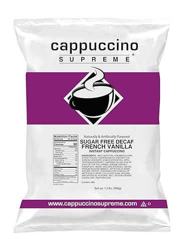 Cappuccino Supreme 1.2 lb bag Sugar Free Decaf French Vanilla Instant Cappuccino Mix