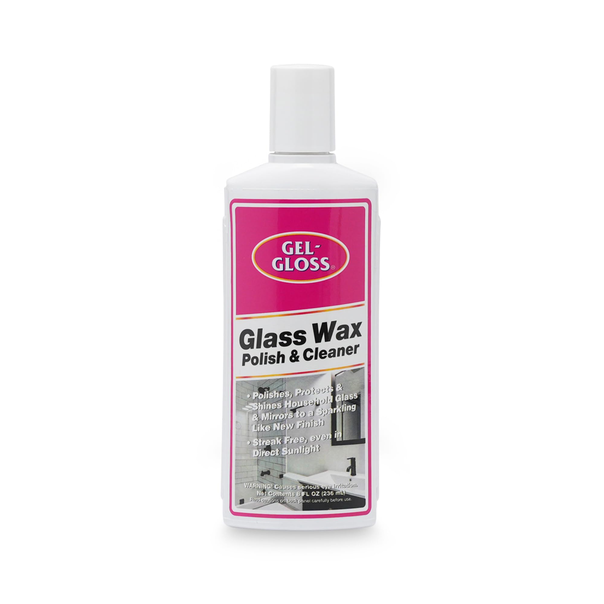 Gel-Gloss No Streak Glass Wax | Professional-Grade Silicon Wax Formulation | Removes Water Spots, Hard Water, & Light Calcium Buildup | Protective