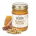 Big Spoon Roasters Peanut Pecan Butter W/Organic Wildflower Honey & Sea Salt - Raw Honey Low Sugar Peanut Butter - Creamy Peanut Butter With Pecans