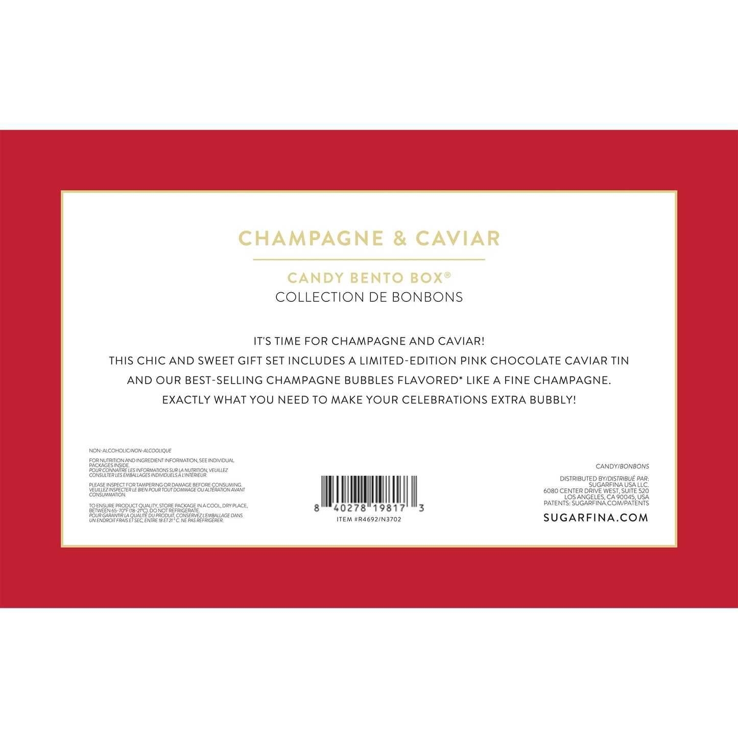 Sugarfina Champagne & Caviar 2 Piece Candy Bento Box