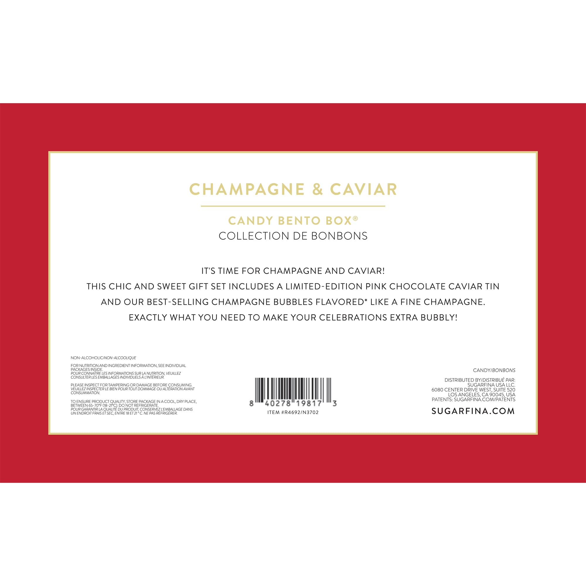 Sugarfina Champagne & Caviar 2 Piece Candy Bento Box