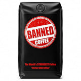 Banned Coffee™ Ground - World’s Strongest High Caffeine Coffee That Shouldn’t Be Allowed - Bold Medium-Dark Roast Arabica & Robusta Blend - Extreme