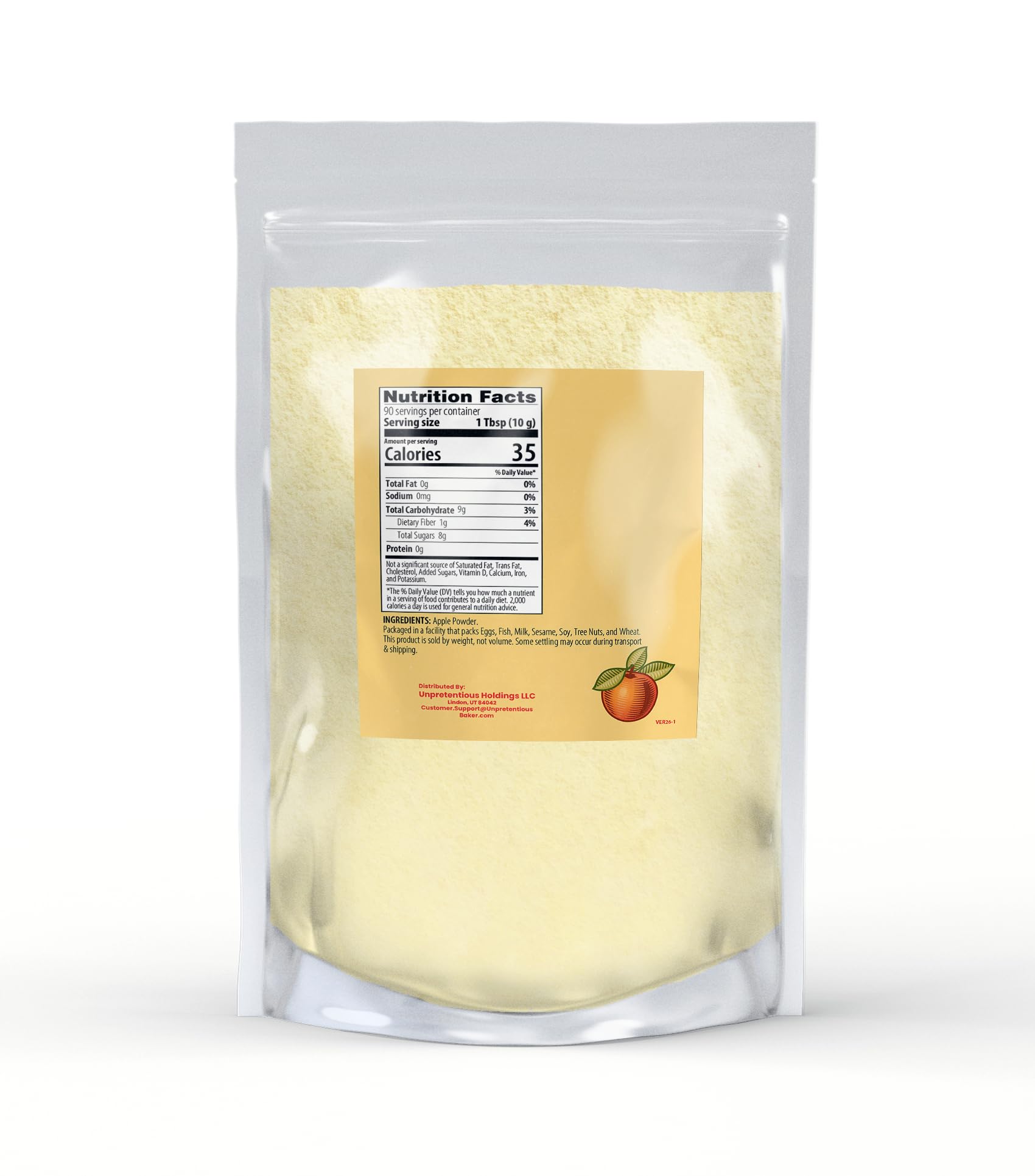 Unpretentious Apple Powder, 2 Pound, Smoothies & Juices, Non-GMO, No Fillers or Additives