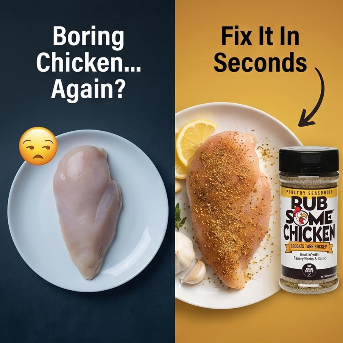 Rub Your Chicken (6oz) - Versatile Steak Seasoning and Brisket Rub - Danos Style Dry - Flavorful Blend for Pizza Cheese Toppings - Pack of 6