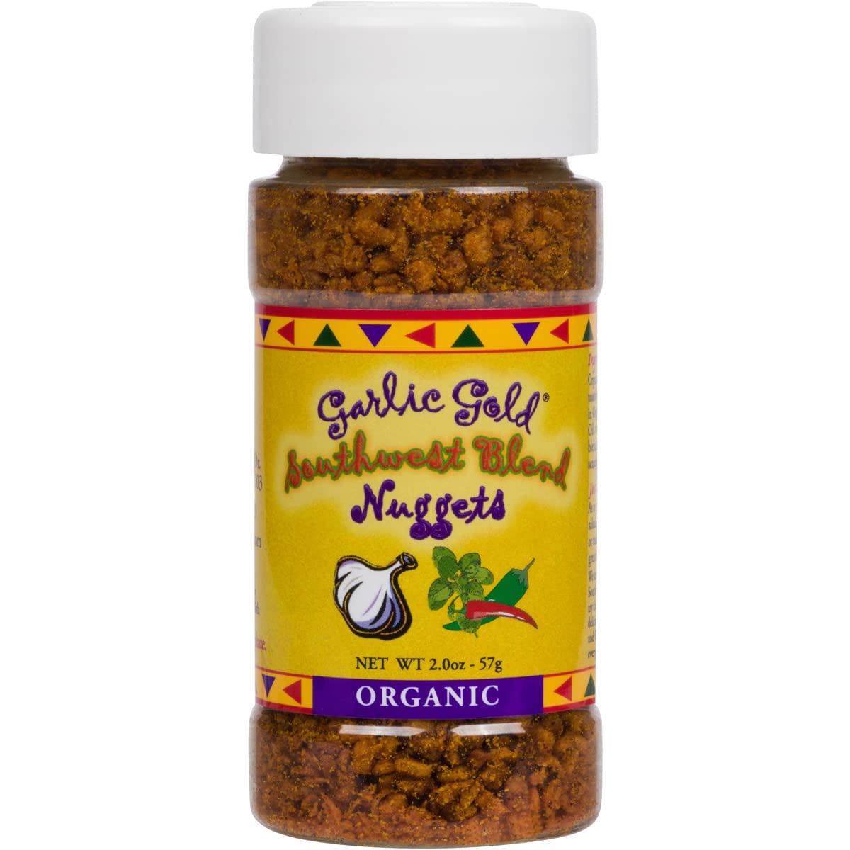 Garlic Gold Toasted Nuggets Organic Southwest Garlic Seasoning Shaker, Paleo, Vegan, Keto, Gluten-Free, USDA Certified, (2.2 Ounces, Pack of 6)